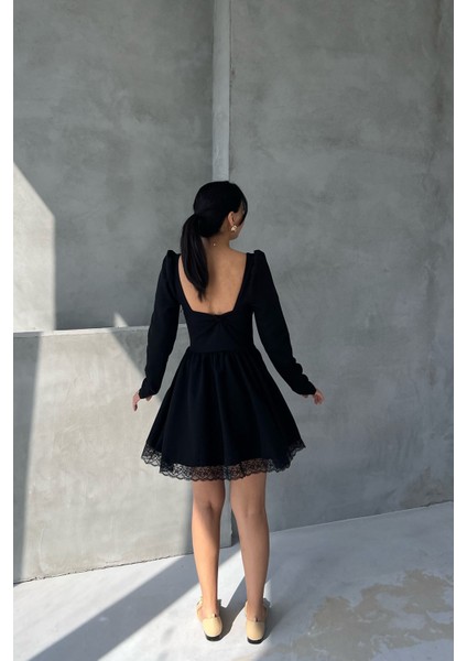 Siyah Dream Korse Detaylı Uzun Kollu Elbise indirimleri