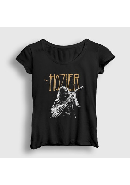 Kadın Siyah Dublin Guitar Müzik Hozier T-Shirt