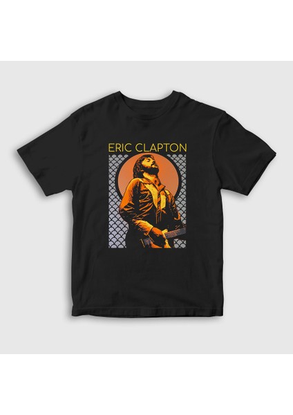 Çocuk Siyah Poster Gitarist Müzik Eric Clapton T-Shirt