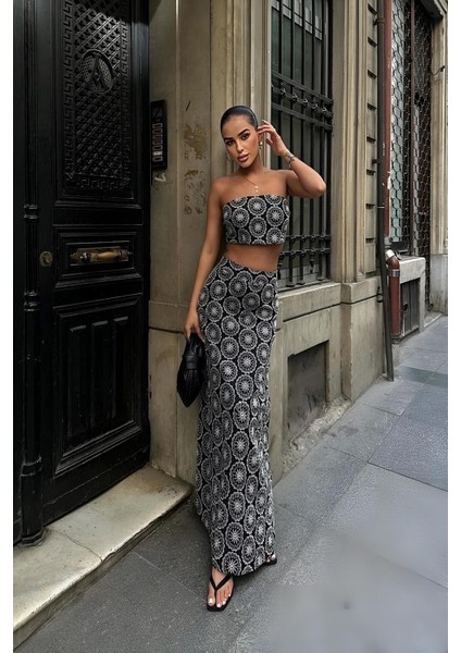 Siyah Beyaz Motifli Takım MKN2035