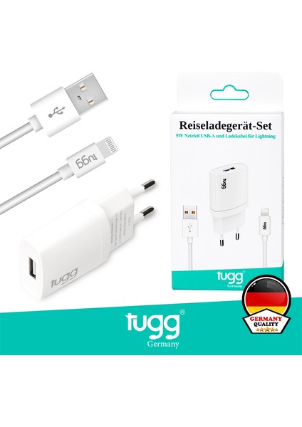 Akıllı Şarj Başlık Seti 5W Isı ve Akım Korumalı USB+Lightning iphone Kablolu 104300