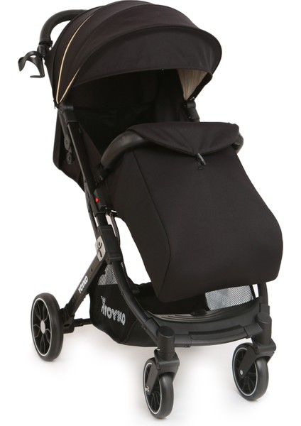 Quantum Kabin Boy Tek Elle Kolay Katlanır Pratik Bebek Arabası Travel Set Black Silver