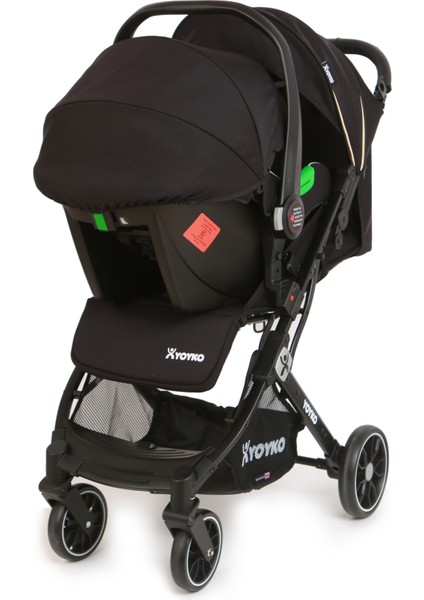 Quantum Kabin Boy Tek Elle Kolay Katlanır Pratik Bebek Arabası Travel Set Black Silver