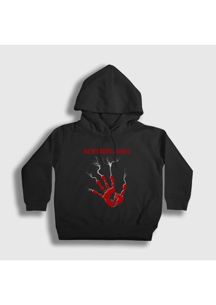 Unisex Çocuk Siyah Ghost Of Cain New Model Army Kapüşonlu Sweatshirt