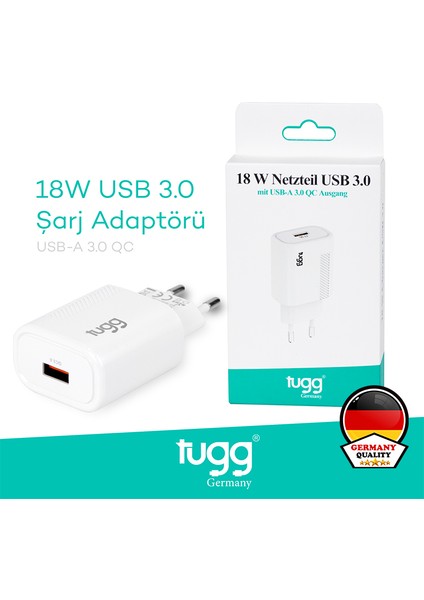 Akıllı Şarj Başlık 18W Isı ve Akım Korumalı Hızlı Sarj USB Girişli 104402
