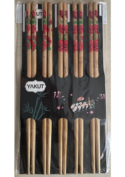 Yakut Desenli Bambu Chopstick Set 10 Adet (5çift)