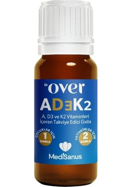 AD3K2 - D3 Vitamini, K2 Vitamini ve A Vitamini Içeren Gıda Takviyesi, 20 Ml, 400 Damla, D3K2 - 2 Kutu Bir Arada