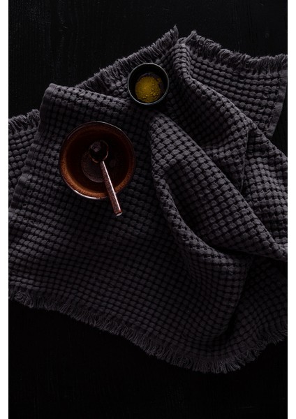 Eye Waffle Pamuk Havlu Antrasit 50 x 90