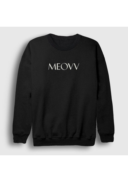 Unisex Siyah Logo K Pop Kedi Kedili Meovv Sweatshirt