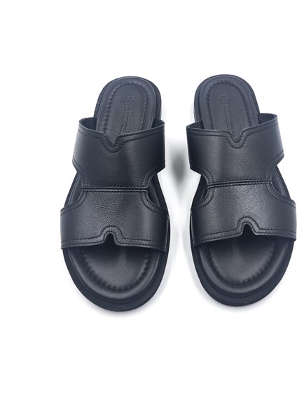 Matera H2510 Hafif Tasarım Konfor Hakiki Deri Siyah Erkek Terlik fırsatları