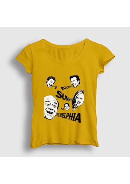 Kadın Sarı Poster It's Always Sunny In Philadelphia T-Shirt