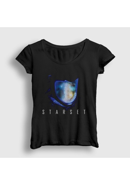 Kadın Siyah Transmissions Müzik Starset T-Shirt