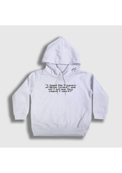 Unisex Çocuk Beyaz Treasure Of Melee Monkey Island Kapüşonlu Sweatshirt