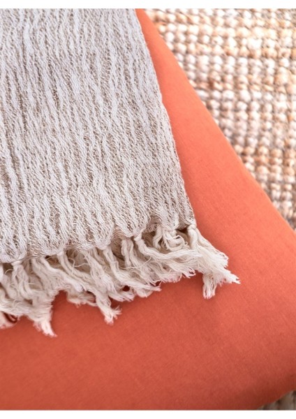 Wrinclet Keten Tv Battaniyesi Koltuk Şalı Natural 170 x 240 fiyatları