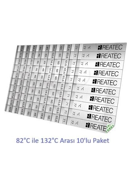 Sıcaklık Ölçüm Etiketi Isı Ölçer Ölçüm Aralığı 82 °c - 132 °c (10ADET)