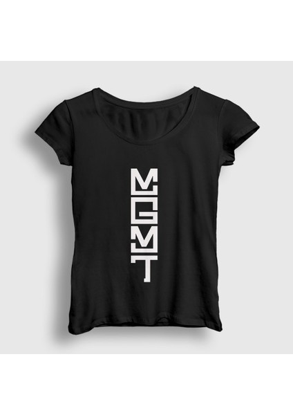 Kadın Siyah Logo Rock Mgmt T-Shirt