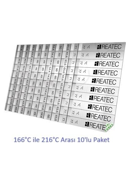 Sıcaklık Ölçüm Etiketi Isı Ölçer Ölçüm Aralığı 166 °c - 216 °c (10ADET)