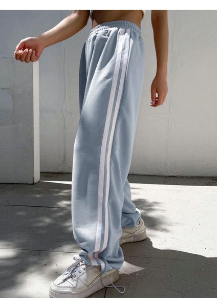 Direction Print Oversize Ayarlanabilir Paça Lastikli Baggy Eşofman Altı