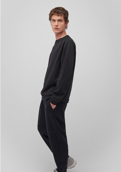Bisiklet Yaka Siyah Basic Sweatshirt 0S10295-900