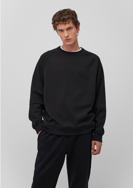 Bisiklet Yaka Siyah Basic Sweatshirt 0S10295-900