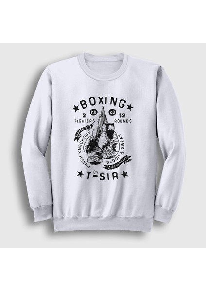 Unisex Beyaz Boxing Ufc Mma Hediye Boksör Boks Sweatshirt