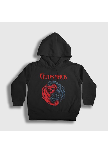 Unisex Çocuk Siyah Balance Rock Müzik Godsmack Kapüşonlu Sweatshirt