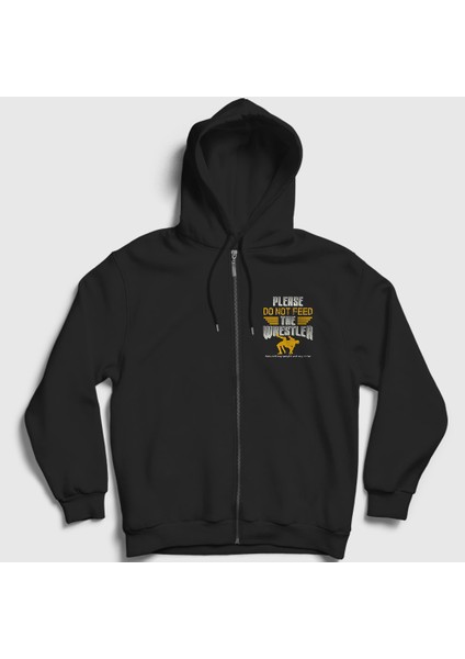 Unisex Siyah Don't Feed Ufc Mma Hediye Güreşçi Güreş Fermuarlı Kapüşonlu Sweatshirt