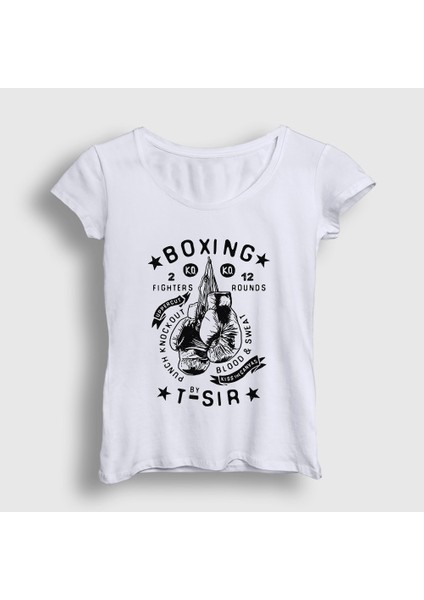 Kadın Beyaz Boxing Ufc Mma Hediye Boksör Boks T-Shirt