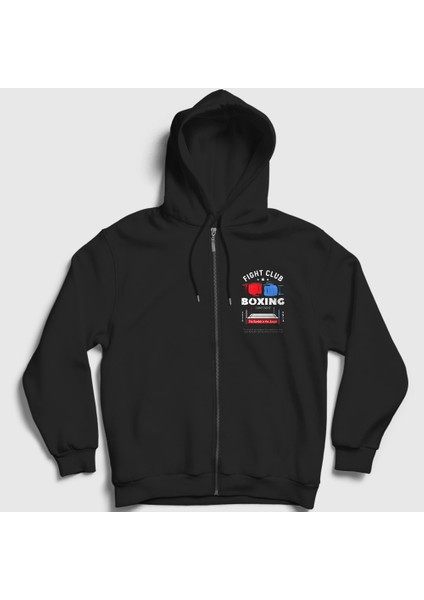 Unisex Siyah Boxer Ufc Mma Hediye Boksör Boks Fermuarlı Kapüşonlu Sweatshirt
