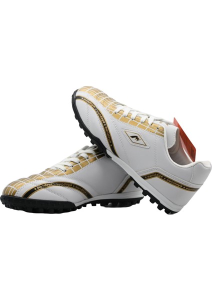 Erkek Halı Saha Ayakkabısı Beyaz Altın Detaylı Tasarım ile Rahat Kullanım fiyatları