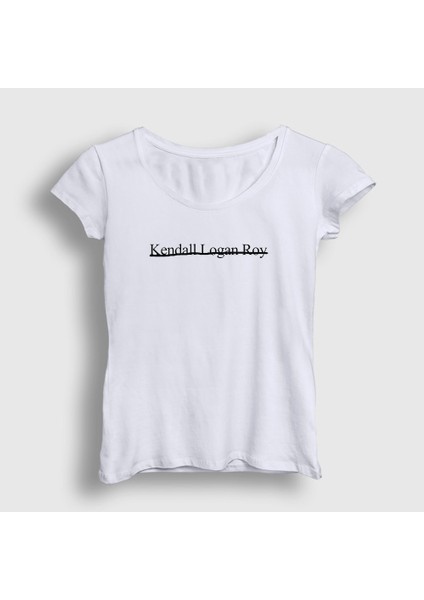 Kadın Beyaz Kendall Logan Roy V2 Dizi Succession T-Shirt