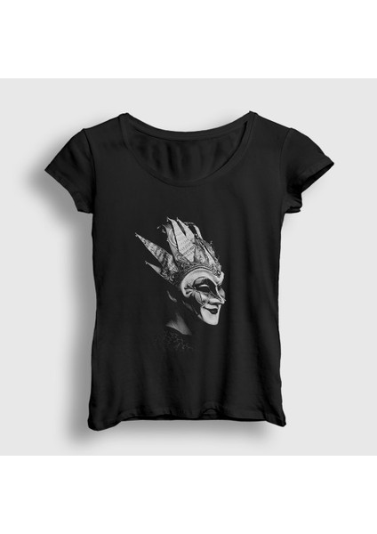 Kadın Siyah Mask Dj Boris Brejcha T-Shirt