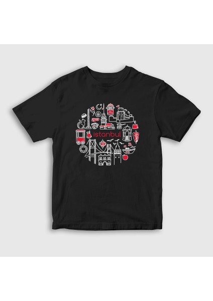 Çocuk Siyah Tourist Travel Istanbul Türkiye Turkey T-Shirt