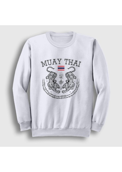 Unisex Beyaz Thailand Kaplan Ufc Mma Muay Thai Sweatshirt