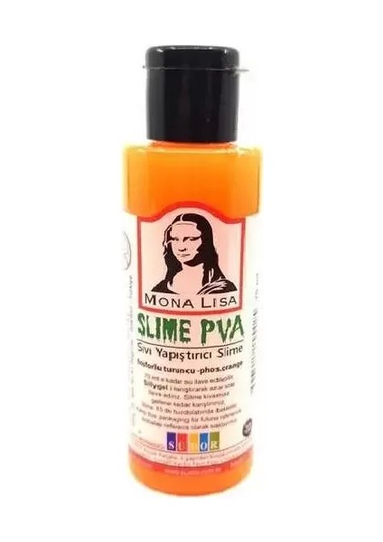 SL01-15 Mona Lisa Sıvı Yapıştırıcı Slime Fosforlu Turuncu 70ML