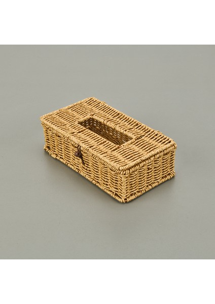 Rattan Dikdörtgen Peçetelik - Açık Kahverengi