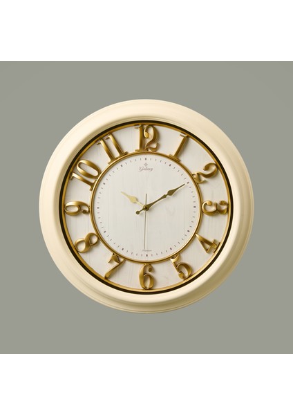 1963-CA Kabartma Rakam Duvar Saati - Bej - 46 cm fiyatları