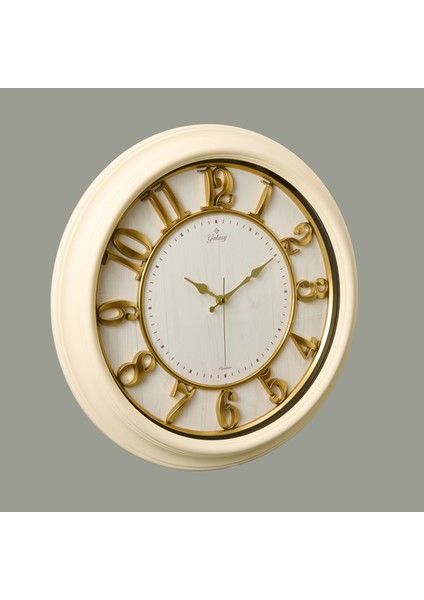 1963-CA Kabartma Rakam Duvar Saati - Bej - 46 cm modelleri