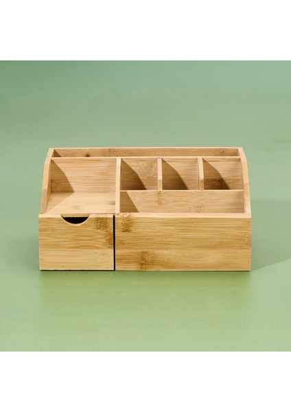 6 Bölmeli Makyaj Organizeri - Kahverengi - 23 cm fiyatları