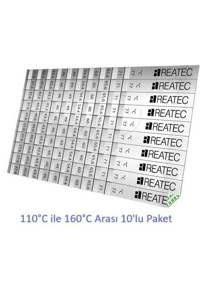 Sıcaklık Ölçüm Etiketi Isı Ölçer Ölçüm Aralığı 110 °c - 160 °c (10ADET)