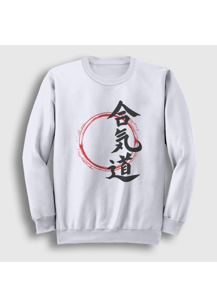 Unisex Beyaz Circle Aikido Ufc Mma Dövüş Sanatları Sweatshirt