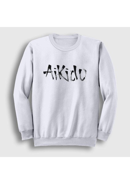 Unisex Beyaz Aikido Ufc Mma Dövüş Sanatları Sweatshirt