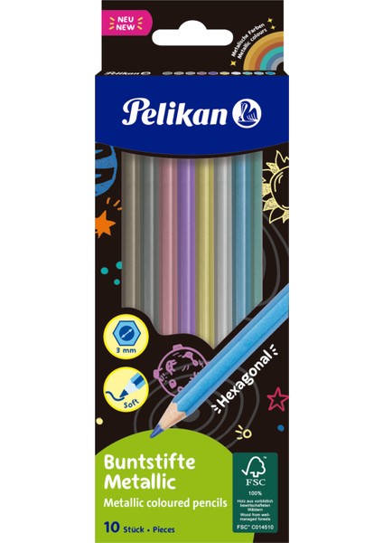 Metalik Renkler 10LU Kuru Boya