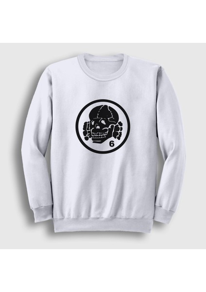 Unisex Beyaz Logo V2 Müzik Death In June Sweatshirt