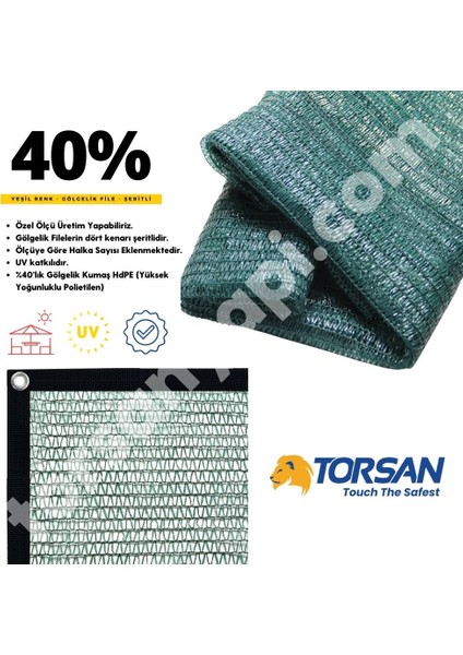 Yeşil File Gölgelik – 40LIK Gölgelik File – Şeritli Halkalı - 6 Metre, 3 Metre fiyatları