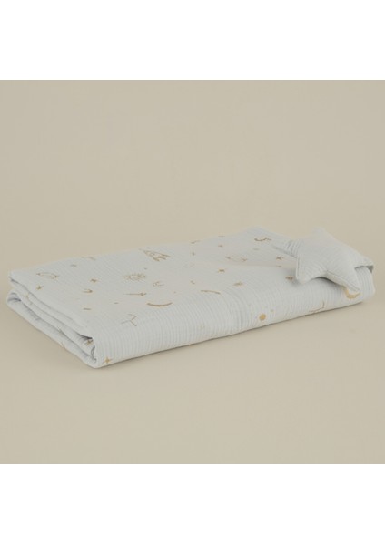 Starry Müslin %100 Pamuk Bebek Battaniye Mavi 70X100 cm fırsatları