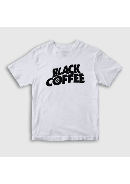 Çocuk Beyaz Black Coffee Hediye Filtre Kahve T-Shirt