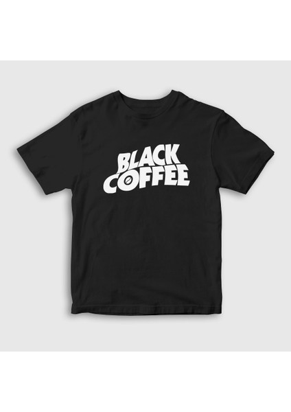 Çocuk Siyah Black Coffee Hediye Filtre Kahve T-Shirt