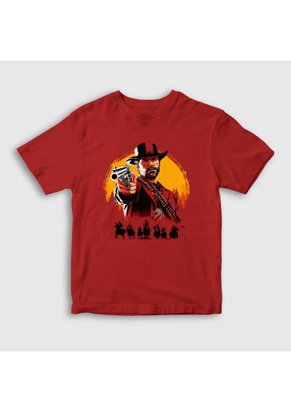 Çocuk Kırmızı Cover Oyun Red Dead Redemption T-Shirt