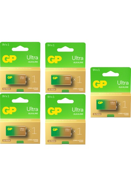 G-Tech Ultra Alkalin 9V - 6LR61 Boy 9V 5 Adet Pil